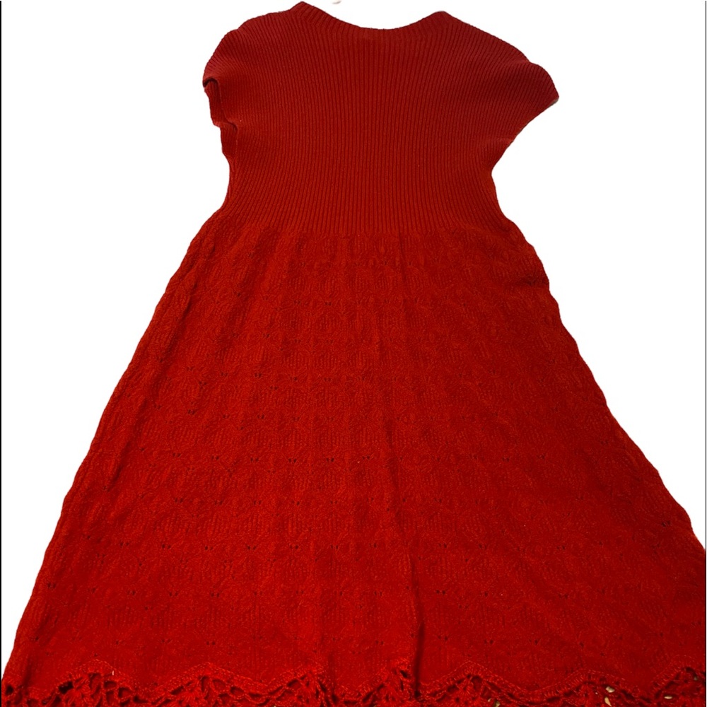 ANTHROPOLOGIE RED ODA SWEATER DRESS